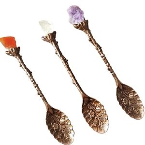 3 PC CRYSTAL APOTHECARY SPOON